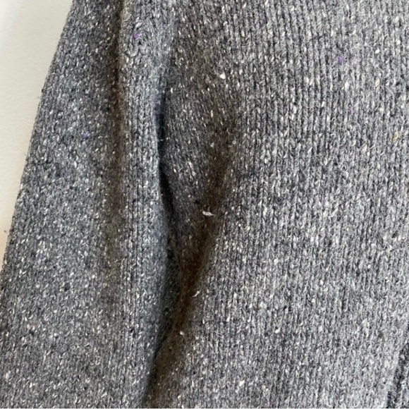 Vintage Talbots Italy Confetti Gray Zip Front Wool Thick Sweater Jacket Size M - Picture 9 of 16